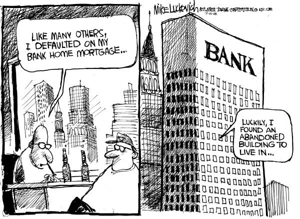 Editorial Cartoon by Mike Luckovich, Atlanta Journal-Constitution on Recession Officially Declared