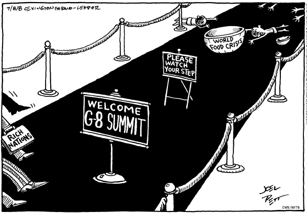 Editorial Cartoon by Joel Pett, Lexington Herald-Leader, CWS/CartoonArts Intl. on World Leaders Meet