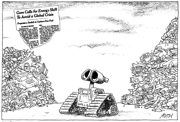Editorial Cartoon by Tony Auth, Philadelphia Inquirer on Gore Makes Radical Appeal