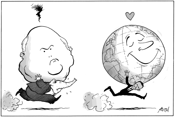 Editorial Cartoon by Tony Auth, Philadelphia Inquirer on McCain Steps on the Gas