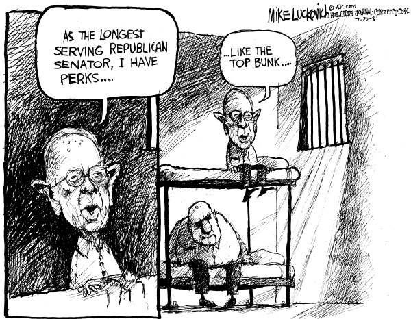 Editorial Cartoon by Mike Luckovich, Atlanta Journal-Constitution on Senator Ted Stevens Indicted