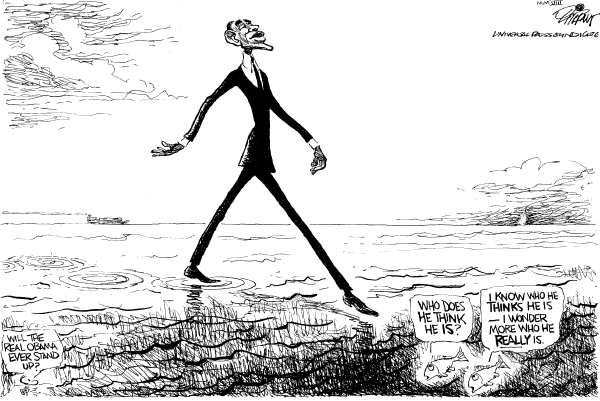 Editorial Cartoon by Pat Oliphant, Universal Press Syndicate on Obama Maintains Lead