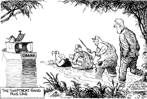 Editorial Cartoon by Pat Oliphant, Universal Press Syndicate on Obama Maintains Lead