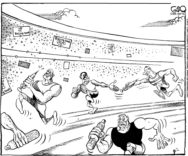 Editorial Cartoon by Gado, The Daily Nation, Kenya on Olympic Games Set to Begin
