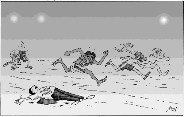 Editorial Cartoon by Tony Auth, Philadelphia Inquirer on Olympic Games Set to Begin