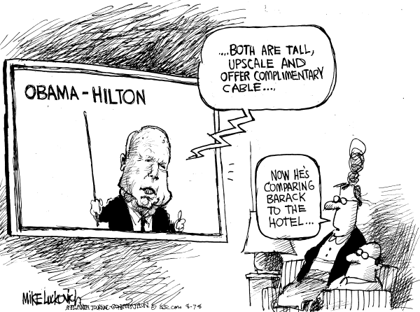 Editorial Cartoon by Mike Luckovich, Atlanta Journal-Constitution on McCain Targets Obama