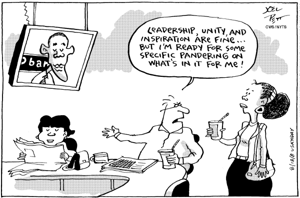 Editorial Cartoon by Joel Pett, Lexington Herald-Leader, CWS/CartoonArts Intl. on Obama Set to Receive Nomination
