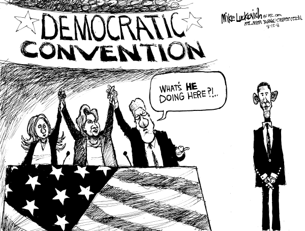 Editorial Cartoon by Mike Luckovich, Atlanta Journal-Constitution on Obama Set to Receive Nomination