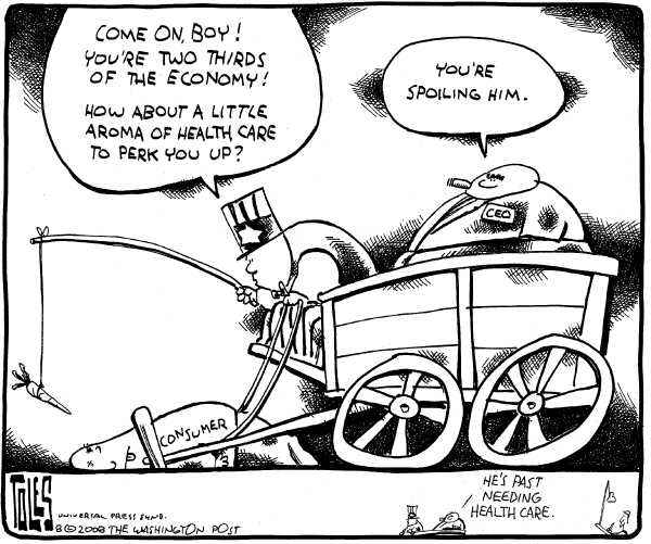 Editorial Cartoon by Tom Toles, Washington Post on Recession Looms