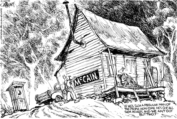 Editorial Cartoon by Pat Oliphant, Universal Press Syndicate on McCain Campaign Picking Up Steam