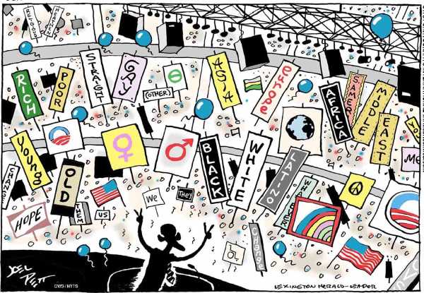 Editorial Cartoon by Joel Pett, Lexington Herald-Leader, CWS/CartoonArts Intl. on Obama Wows Democratic Convention