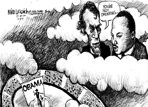 Editorial Cartoon by Mike Luckovich, Atlanta Journal-Constitution on Obama Wows Democratic Convention