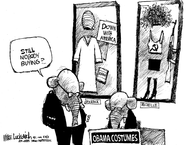 Editorial Cartoon by Mike Luckovich, Atlanta Journal-Constitution on Obama Wows Democratic Convention