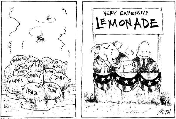 Editorial Cartoon by Tony Auth, Philadelphia Inquirer on McCain Accepts GOP Nomination