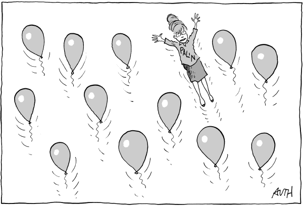 Editorial Cartoon by Tony Auth, Philadelphia Inquirer on McCain Selects Sarah Palin for VP