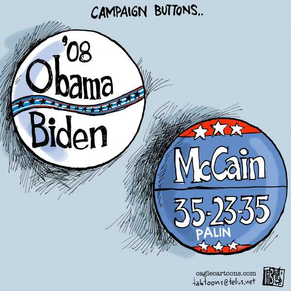 Editorial Cartoon by Tab (Thomas Boldt), Calgary Sun on McCain Selects Sarah Palin for VP