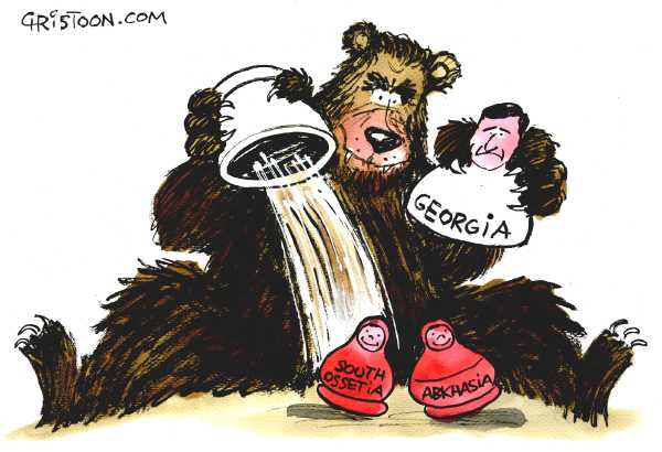 Editorial Cartoon by Christo Komarnitski, Sega, Sofia, Bulgaria on The West Warns Russia