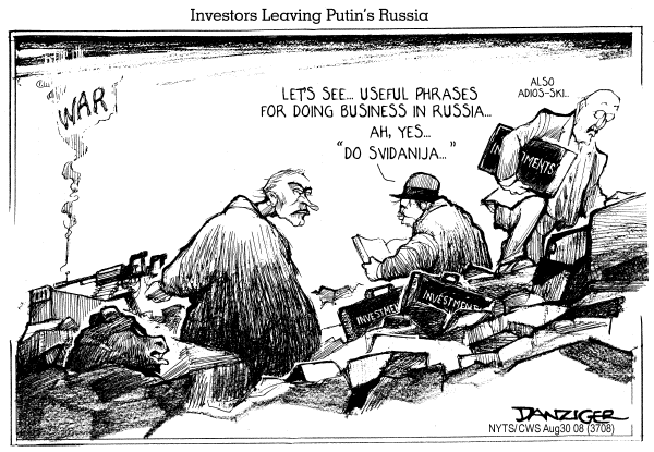 Editorial Cartoon by Jeff Danziger, CWS/CartoonArts Intl. on The West Warns Russia