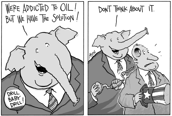 Editorial Cartoon by Tony Auth, Philadelphia Inquirer on Republicans Addresses Energy Needs