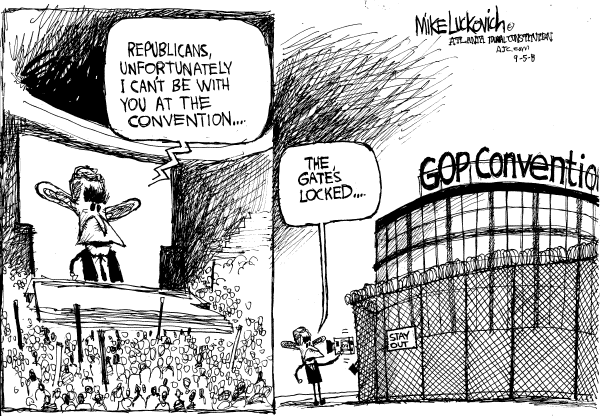 Editorial Cartoon by Mike Luckovich, Atlanta Journal-Constitution on GOP Ends Convention on High Note