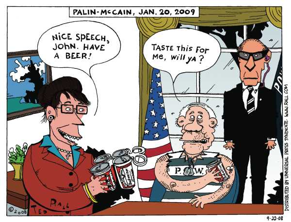 Editorial Cartoon by Ted Rall on Presidential Race Tightens