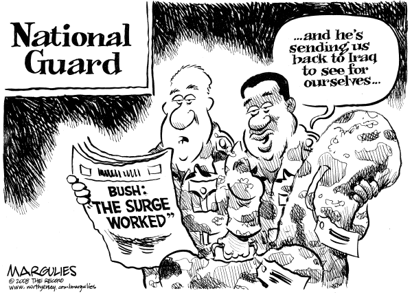 Editorial Cartoon by Jimmy Margulies, The Record, New Jersey on Viloence Surges in Iraq