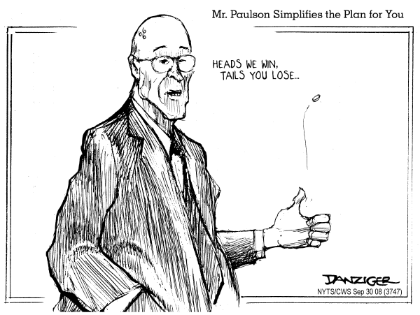Editorial Cartoon by Jeff Danziger, CWS/CartoonArts Intl. on Bailout Plan Still Imminent