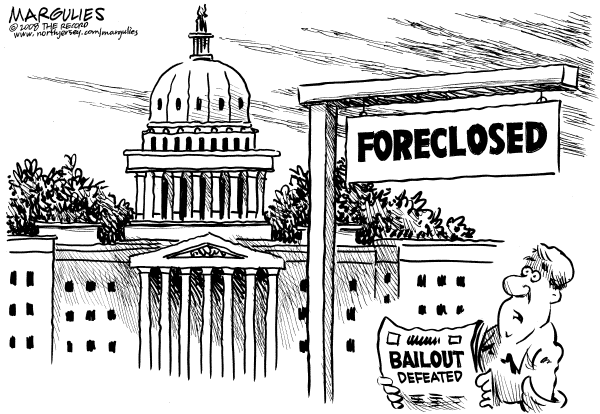 Editorial Cartoon by Jimmy Margulies, The Record, New Jersey on Bailout Plan Still Imminent