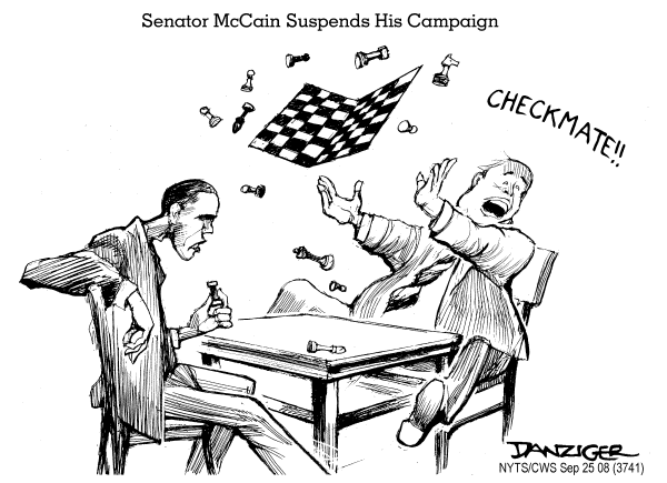 Editorial Cartoon by Jeff Danziger, CWS/CartoonArts Intl. on McCain Moves Outside the Box