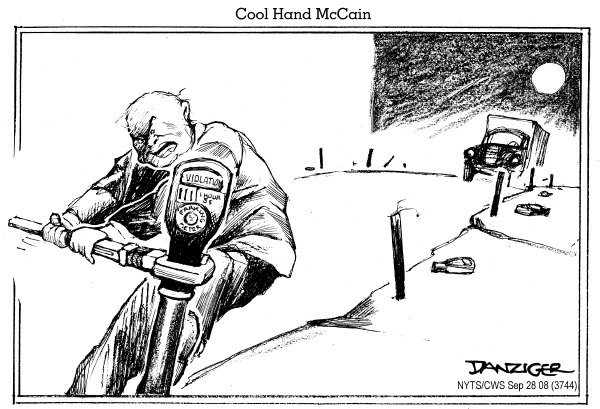 Editorial Cartoon by Jeff Danziger, CWS/CartoonArts Intl. on McCain Moves Outside the Box