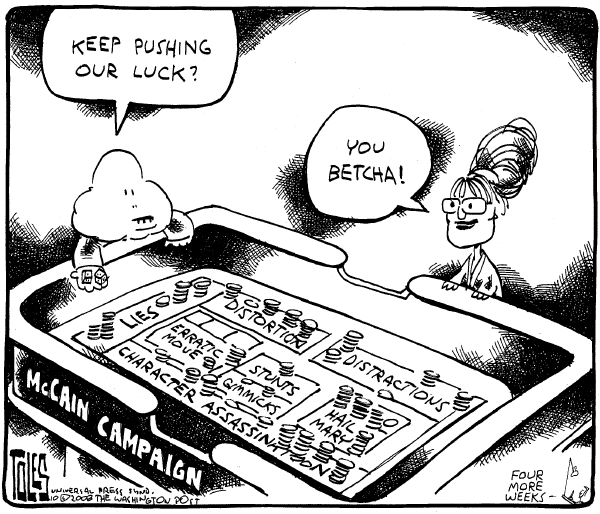 Editorial Cartoon by Tom Toles, Washington Post on Obama Surges in All Polls