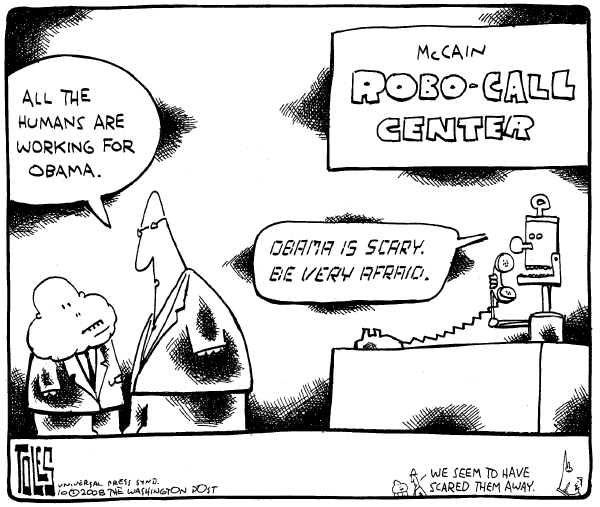 Editorial Cartoon by Tom Toles, Washington Post on McCain Maintaining High Standards