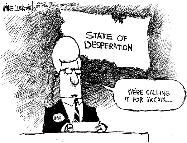 Editorial Cartoon by Mike Luckovich, Atlanta Journal-Constitution on McCain Maintaining High Standards