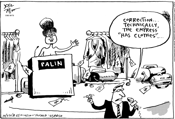 Editorial Cartoon by Joel Pett, Lexington Herald-Leader, CWS/CartoonArts Intl. on Palin Rebounds, Finds Voice
