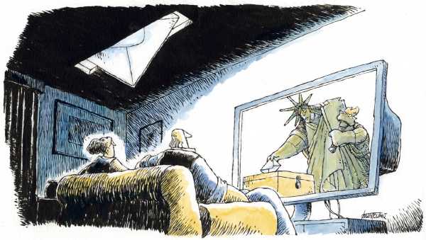 Editorial Cartoon by Michael Kountouris, Greece on GOP Worried About ‘Stolen Election’