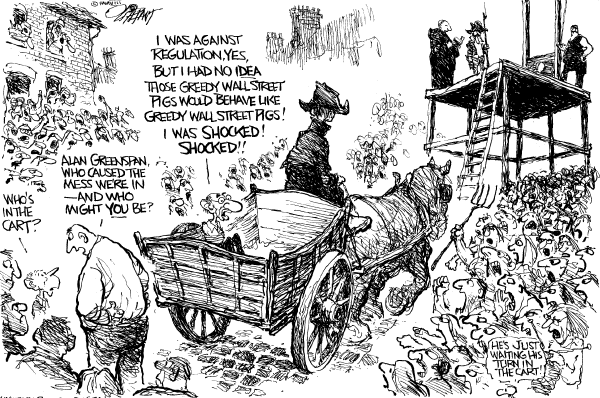 Editorial Cartoon by Pat Oliphant, Universal Press Syndicate on Economy Continues to Wobble