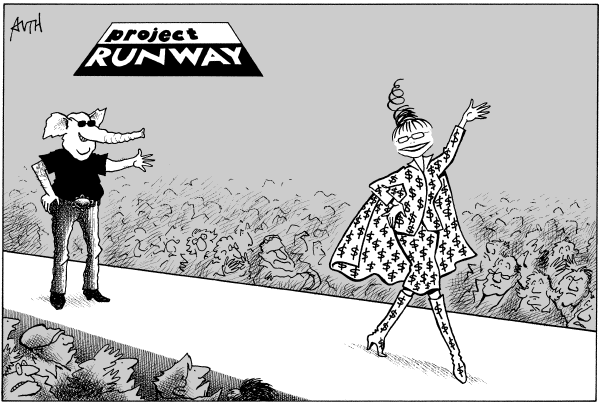 Editorial Cartoon by Tony Auth, Philadelphia Inquirer on Palin Finds Her Way