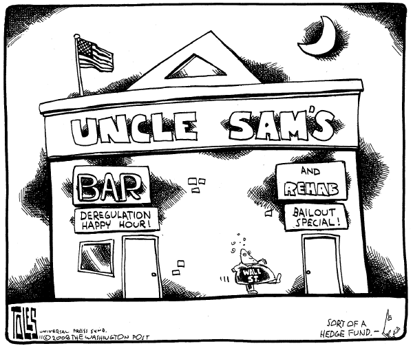 Editorial Cartoon by Tom Toles, Washington Post on US Economy Stablizing