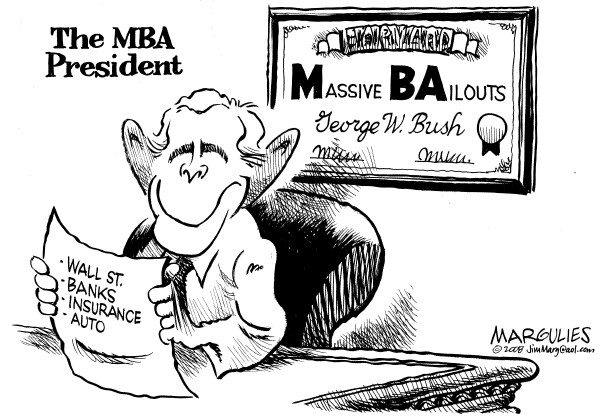 Editorial Cartoon by Jimmy Margulies, The Record, New Jersey on US Economy Stablizing