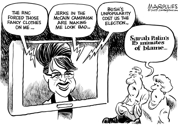 Editorial Cartoon by Jimmy Margulies, The Record, New Jersey on Palin Grants Multiple Interviews
