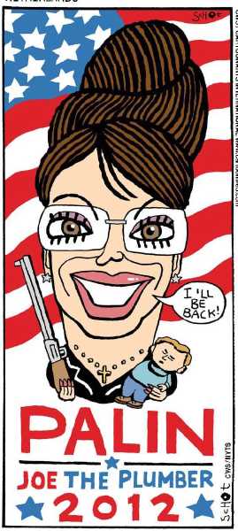 Editorial Cartoon by Bas van der Schot, NRC Handelsblad, Rotterdam, Netherlands on Palin Grants Multiple Interviews