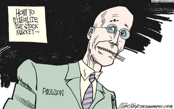 Editorial Cartoon by Mike Keefe, Denver Post on Hopeful Signs for Economy
