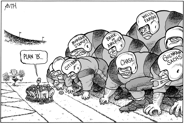 Editorial Cartoon by Tony Auth, Philadelphia Inquirer on Hopeful Signs for Economy