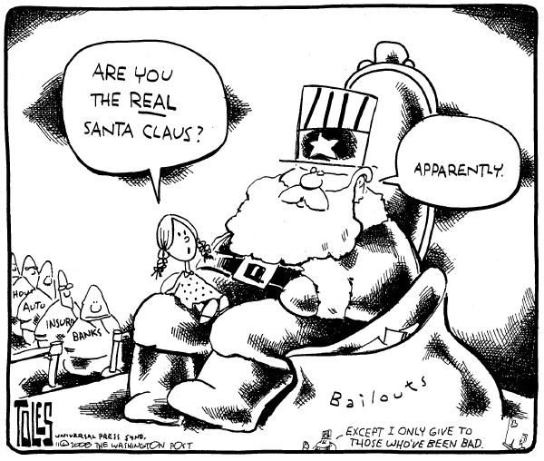 Editorial Cartoon by Tom Toles, Washington Post on Hopeful Signs for Economy