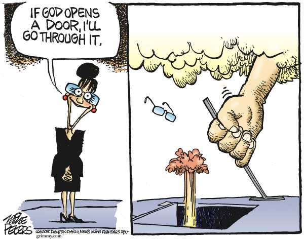 Editorial Cartoon by Mike Peters, Dayton Daily News on Palin Returns to Alaska