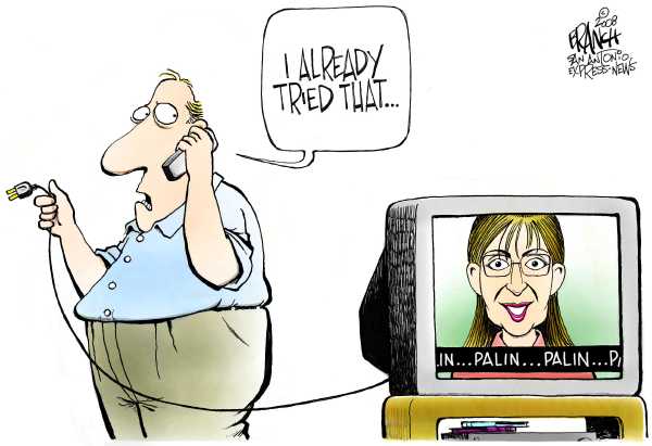 Editorial Cartoon by John Branch, San Antonio Express-News on Palin Returns to Alaska