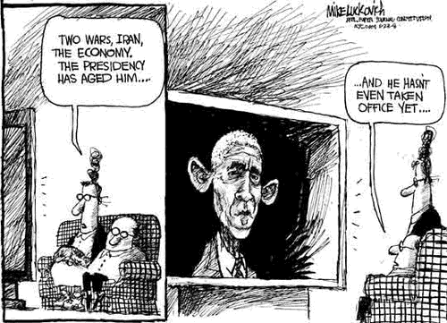 Political/Editorial Cartoon by Mike Luckovich, Atlanta Journal-Constitution on Bush Staying Busy