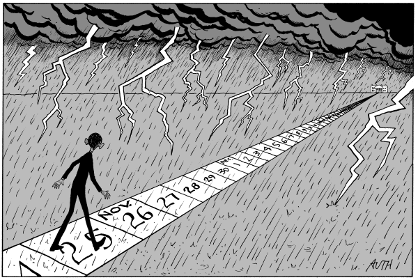 Political/Editorial Cartoon by Tony Auth, Philadelphia Inquirer on Obama Prepares for Presidency