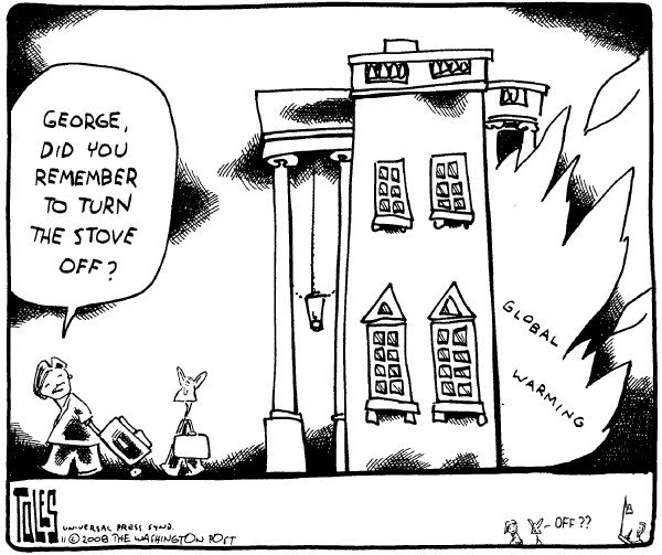 Political/Editorial Cartoon by Tom Toles, Washington Post on Bush Prepares to Say Good-Bye