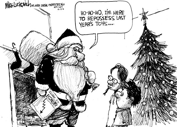 Political/Editorial Cartoon by Mike Luckovich, Atlanta Journal-Constitution on US Economy Is in Recession